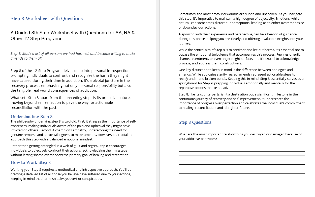12 steps of aa worksheets 12 steps of aa worksheets