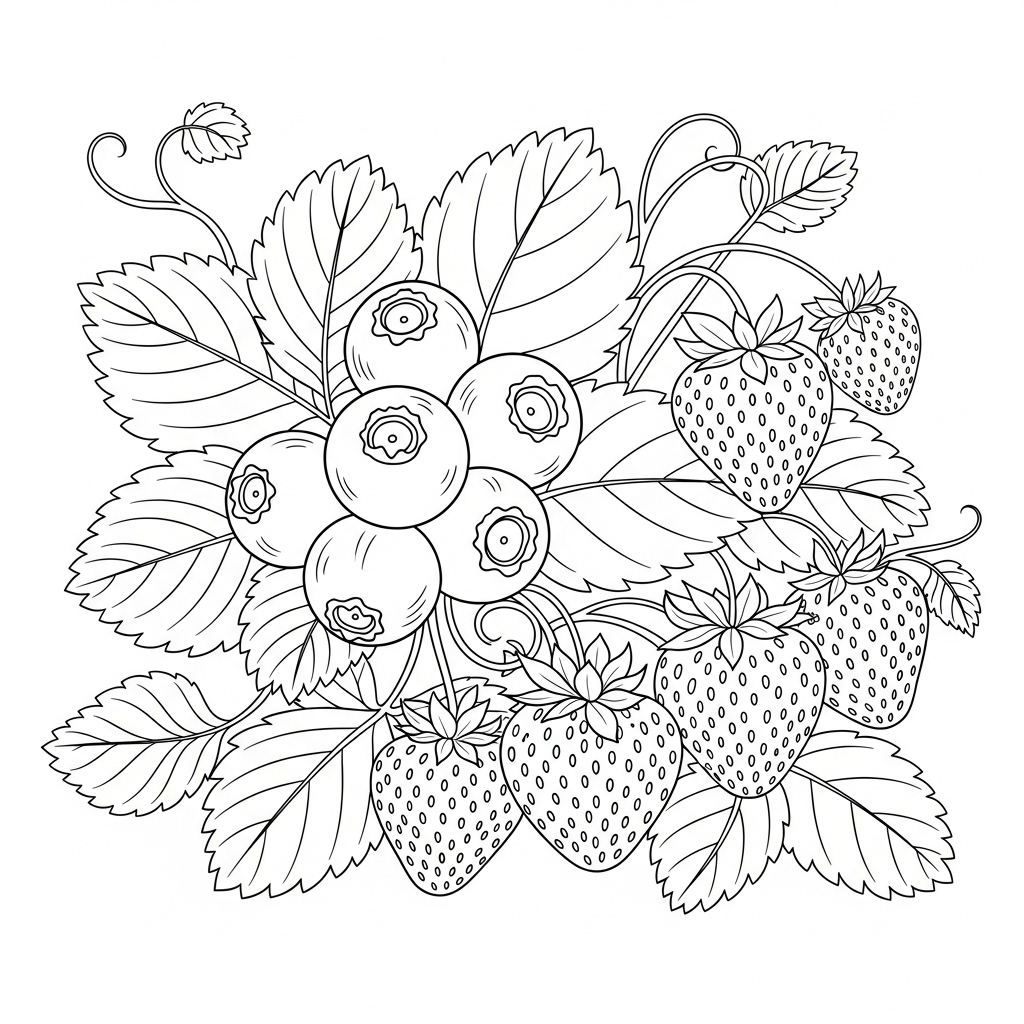 strawberry plant coloring page strawberry plant coloring page