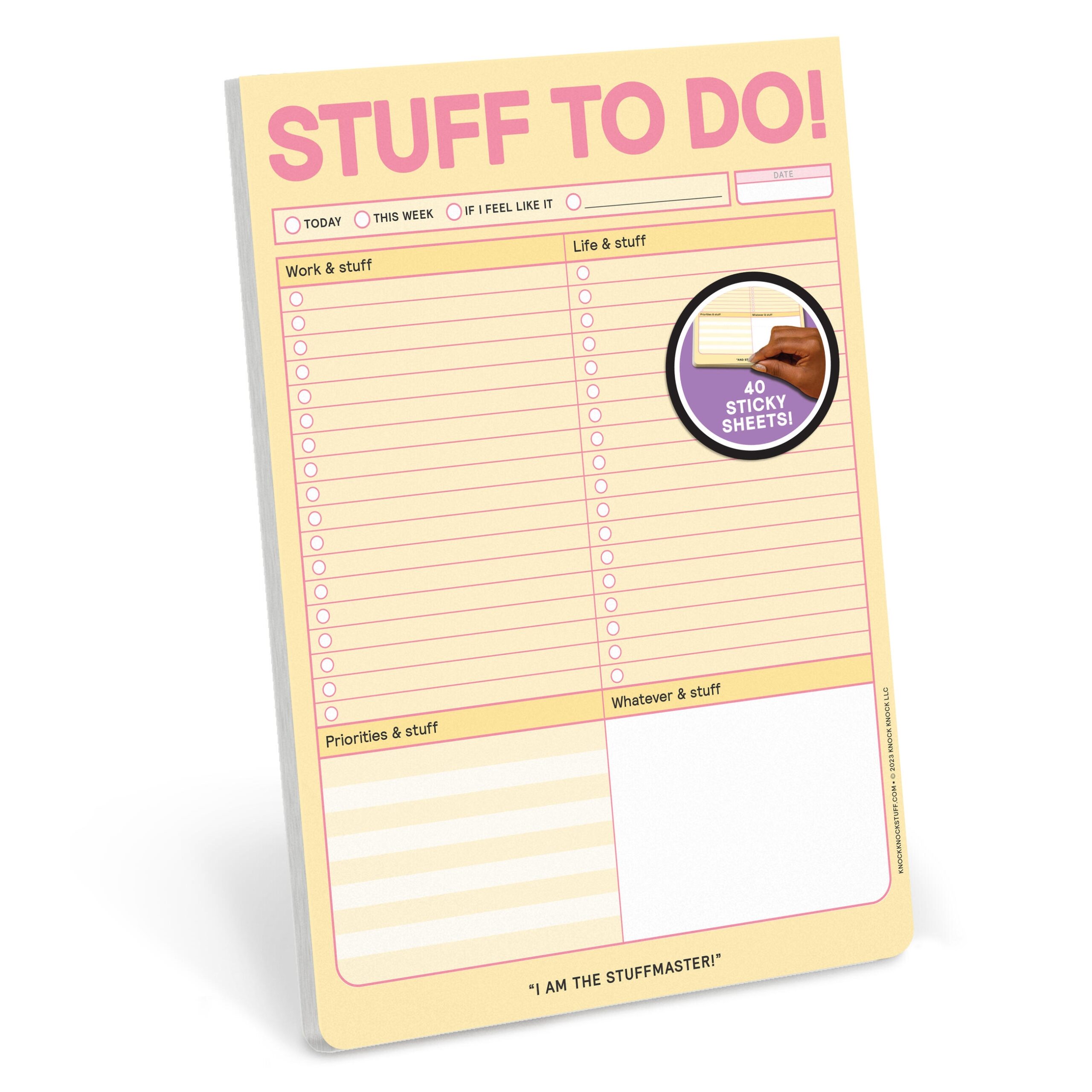 Stuff To Do Big Sticky Notepad Sticky To Do List Pad 40 Sheets 9 75 X 7 inches By Knock Knock Hachette Book Group