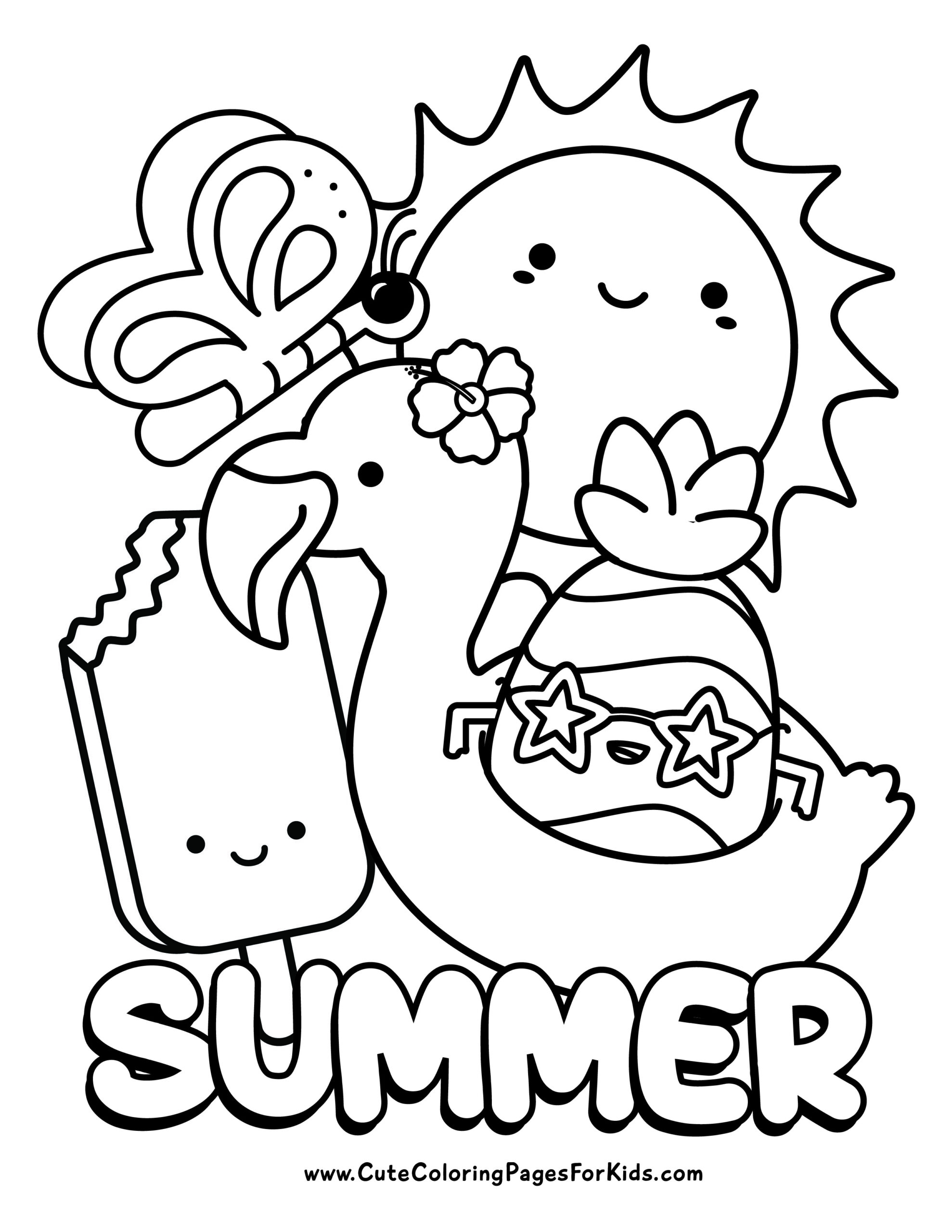 coloring page summer