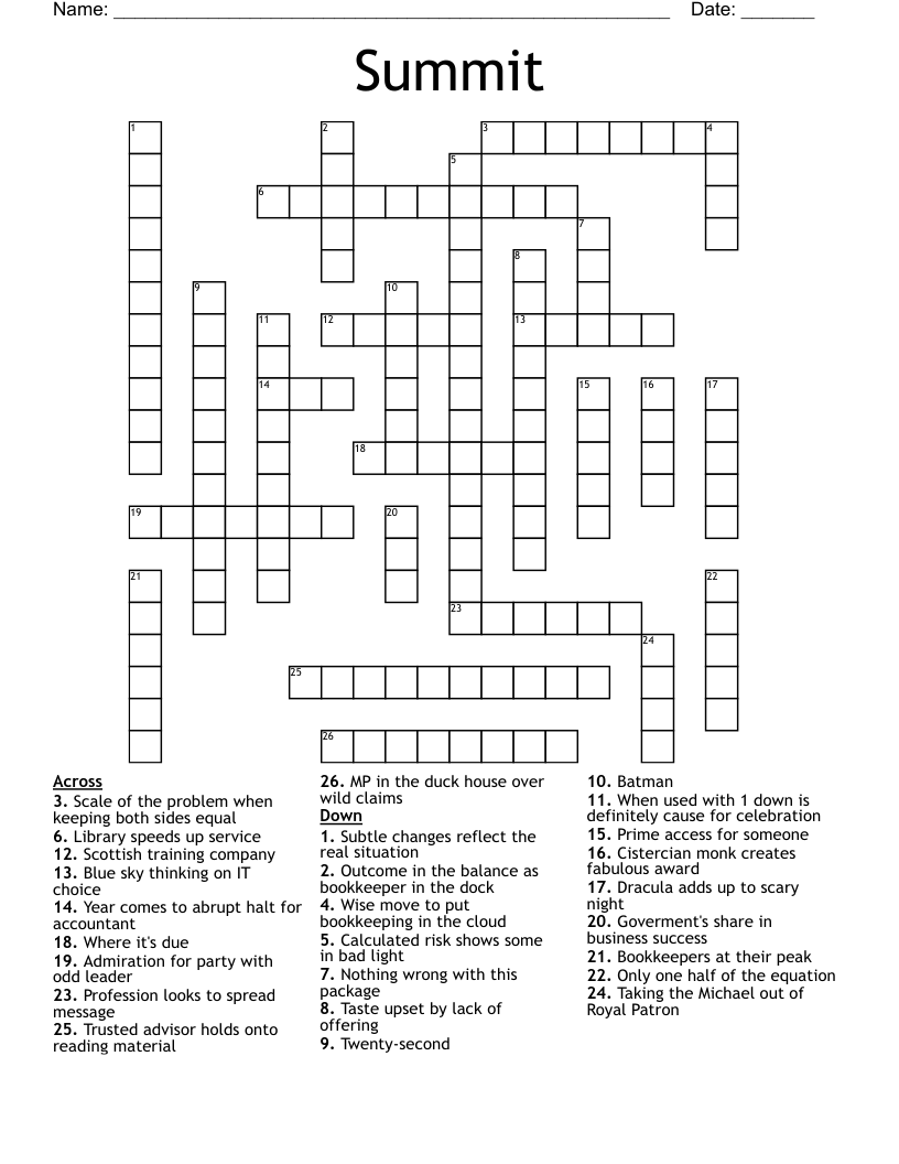 Summit Crossword WordMint