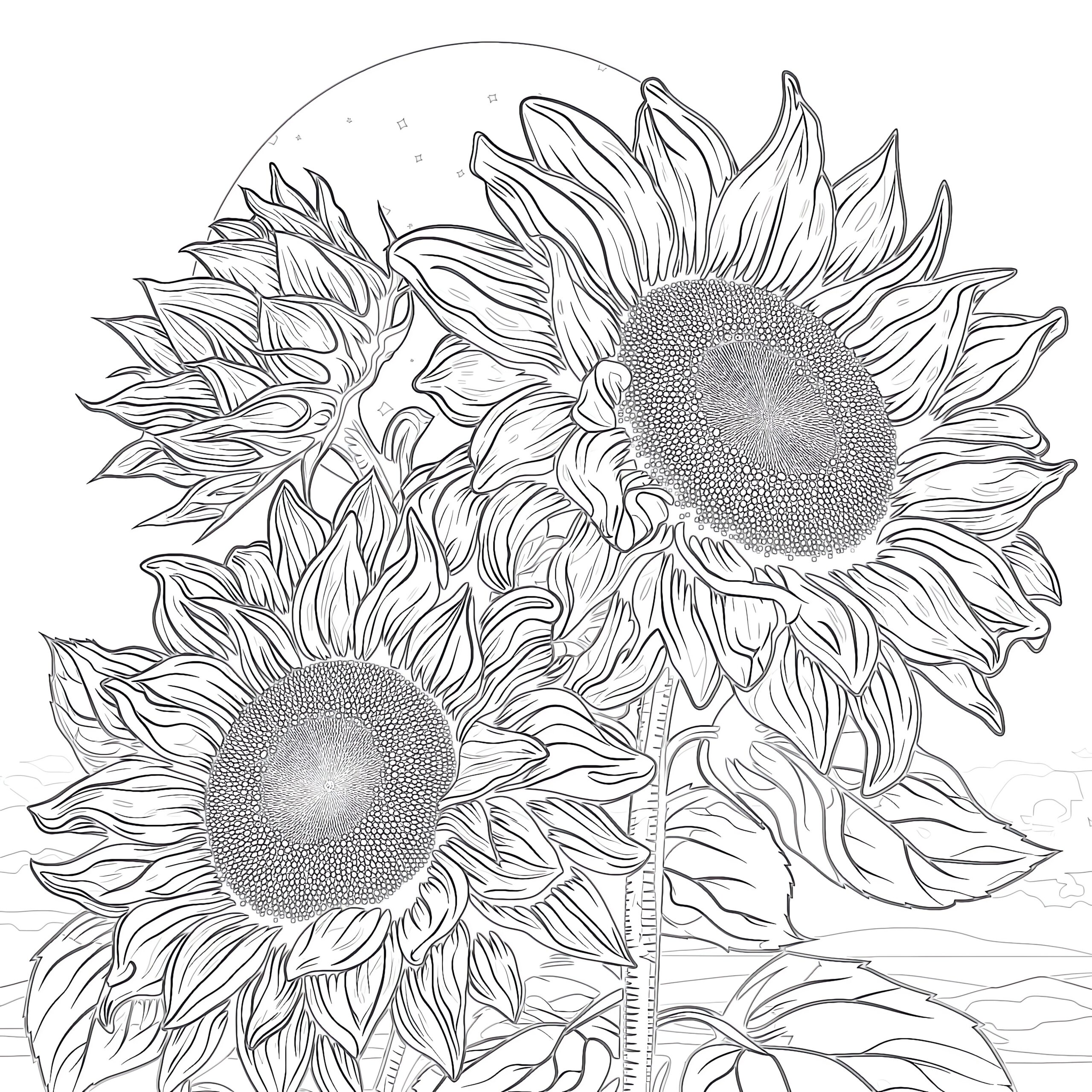 Sunflowers Coloring Page Coloring Pages Mimi Panda