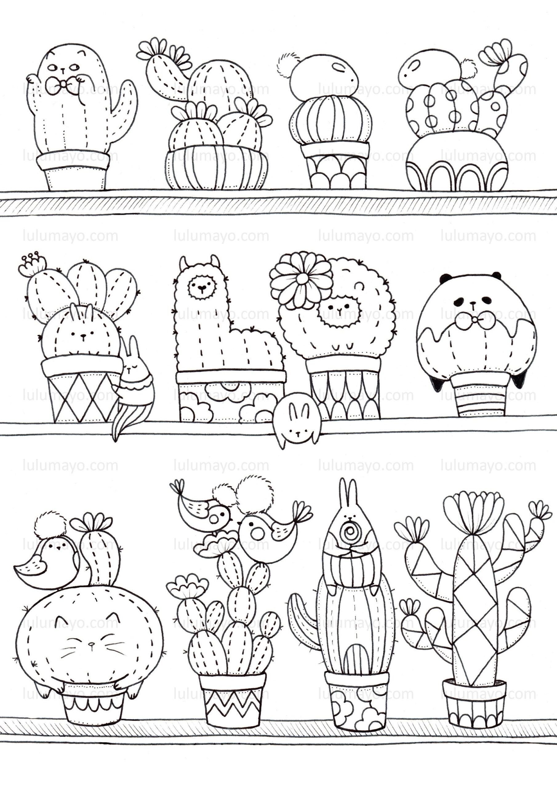 cactus coloring page