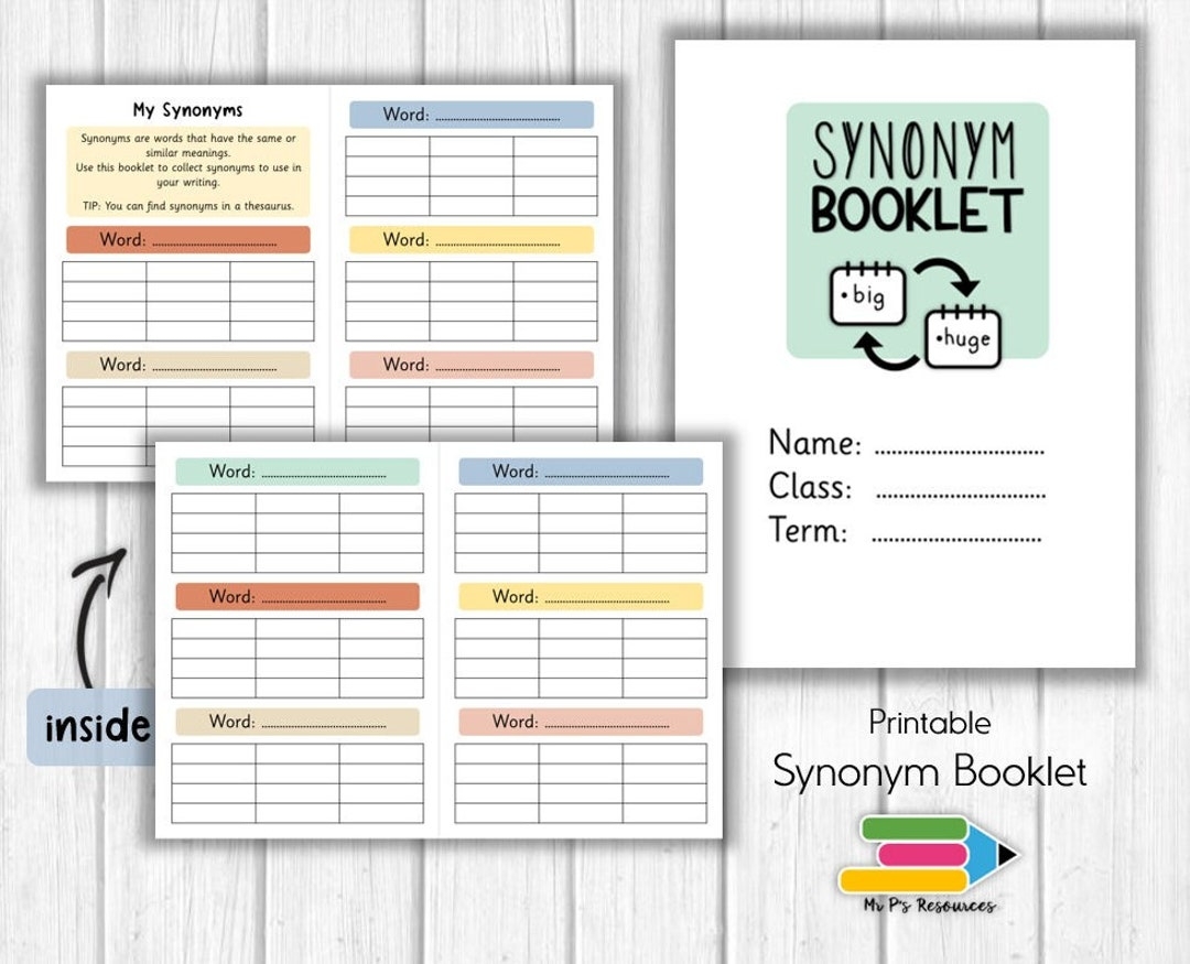 Synonym Booklet Etsy Australia