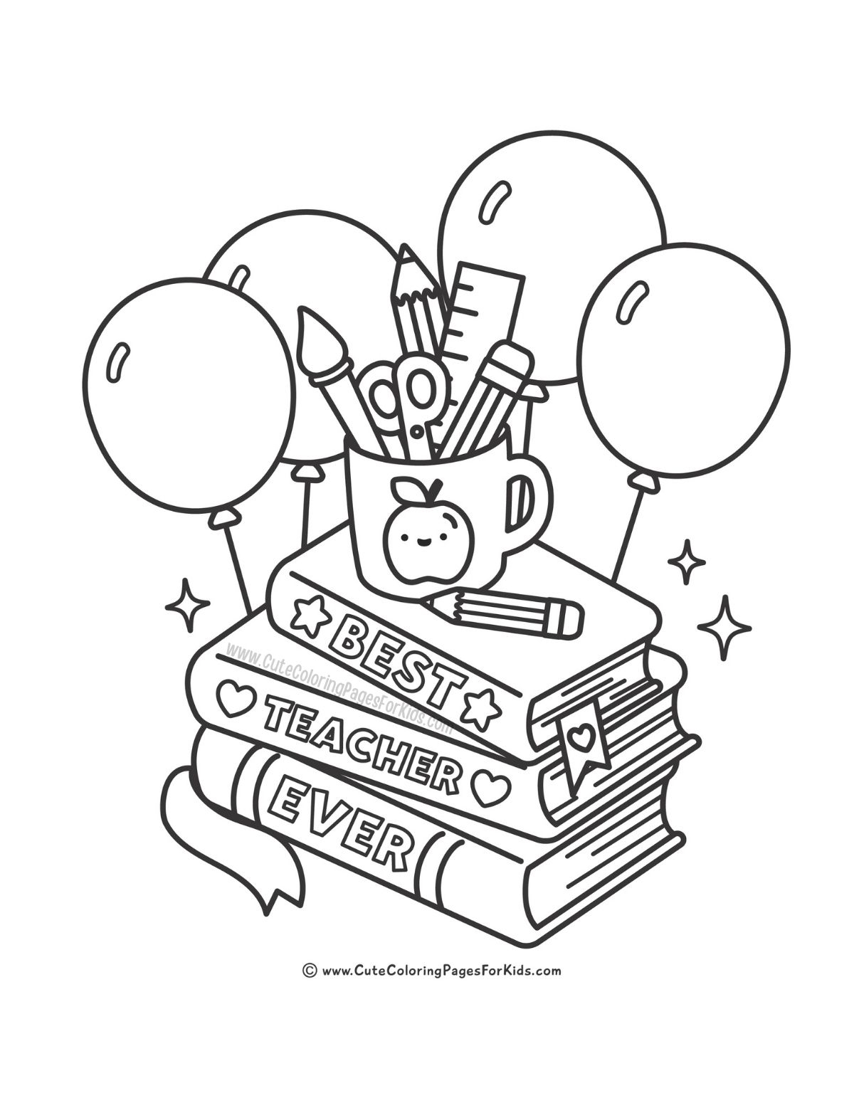 Teacher Appreciation Coloring Pages FREE Printable PDF Downloads Cute Coloring Pages For Kids