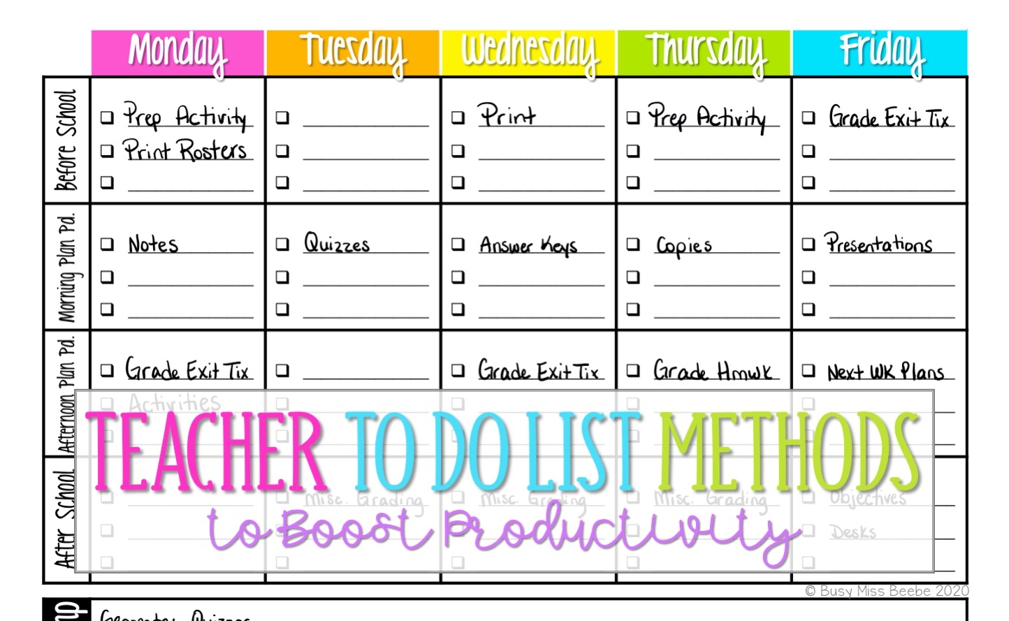 Teacher To Do List Methods To Boost Productivity Busy Miss Beebe