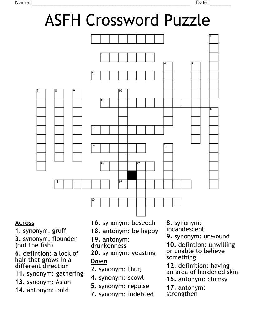 drunkenness crossword clue