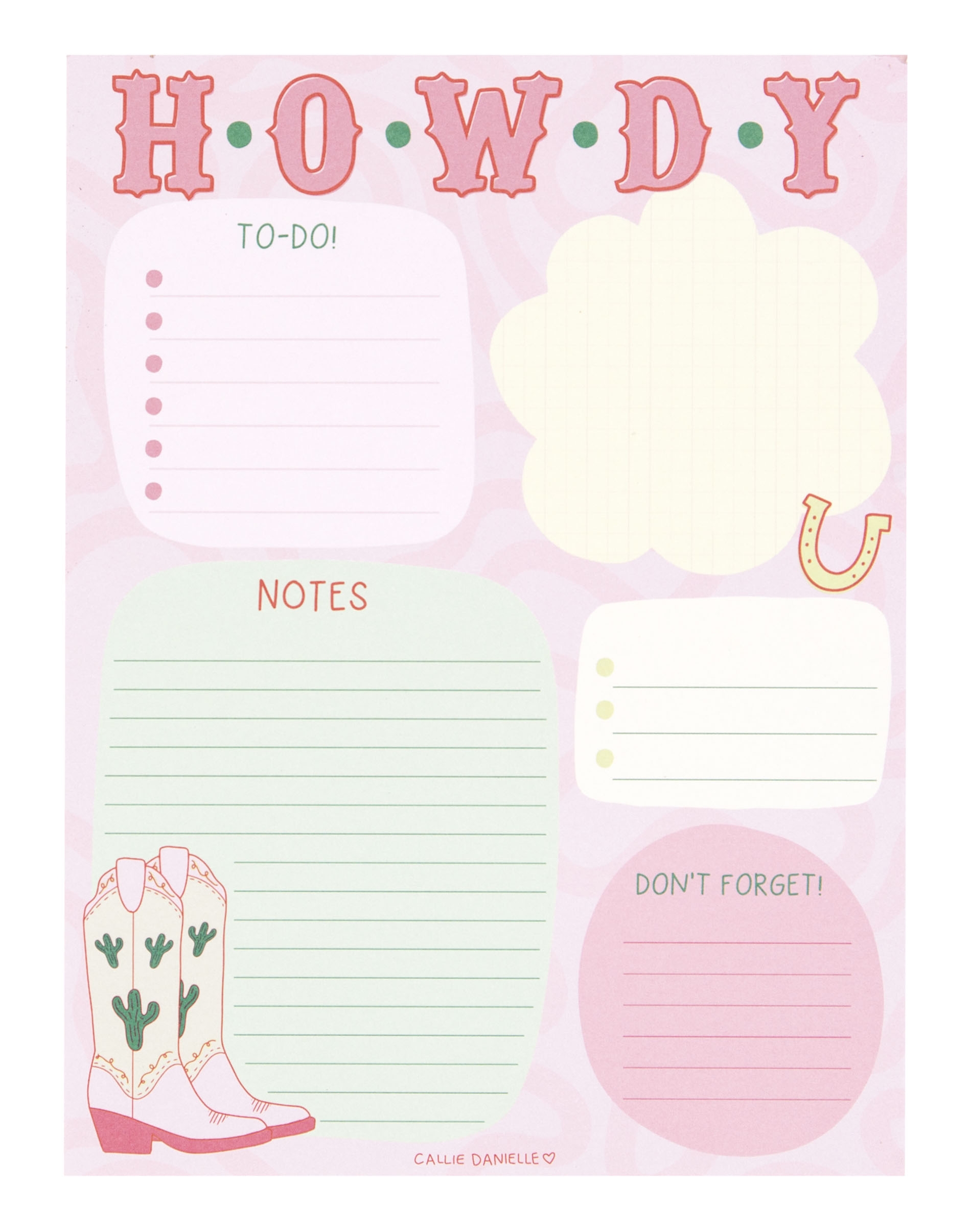Texas Theme Office Supplies Howdy Cowgirl Boots To Do List Notepad Western Theme 6x8 Task Planner For Office Home Task Planner Notepad