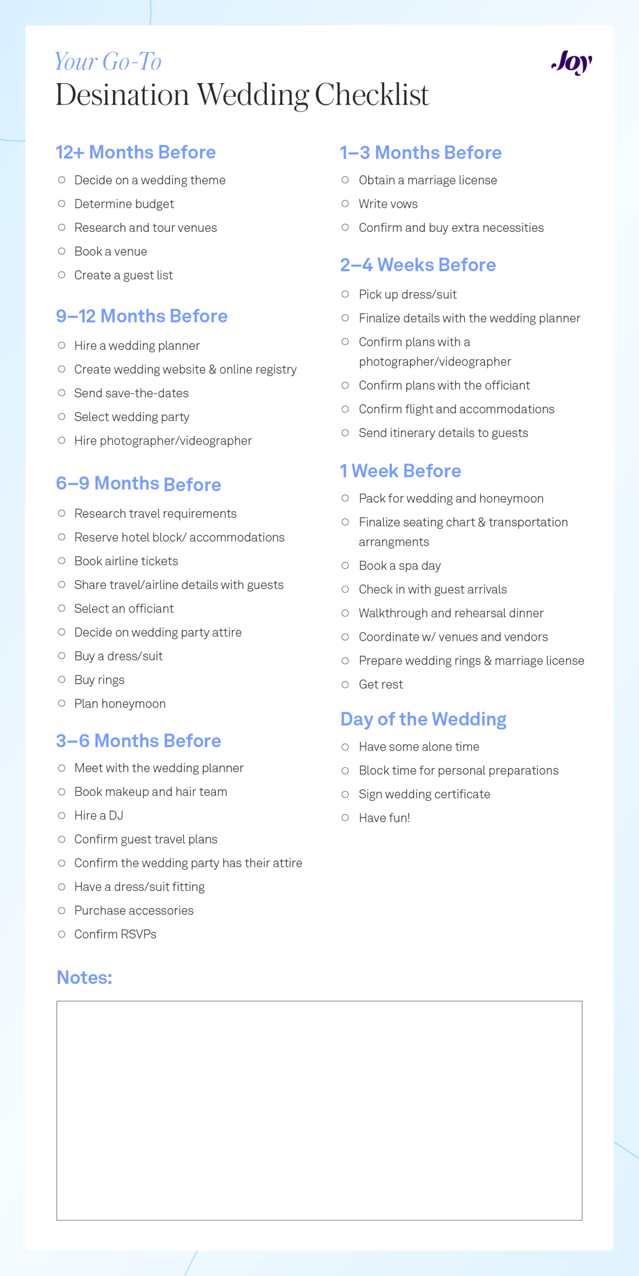The Complete Destination Wedding Checklist Joy The Complete Destination Wedding Checklist Joy