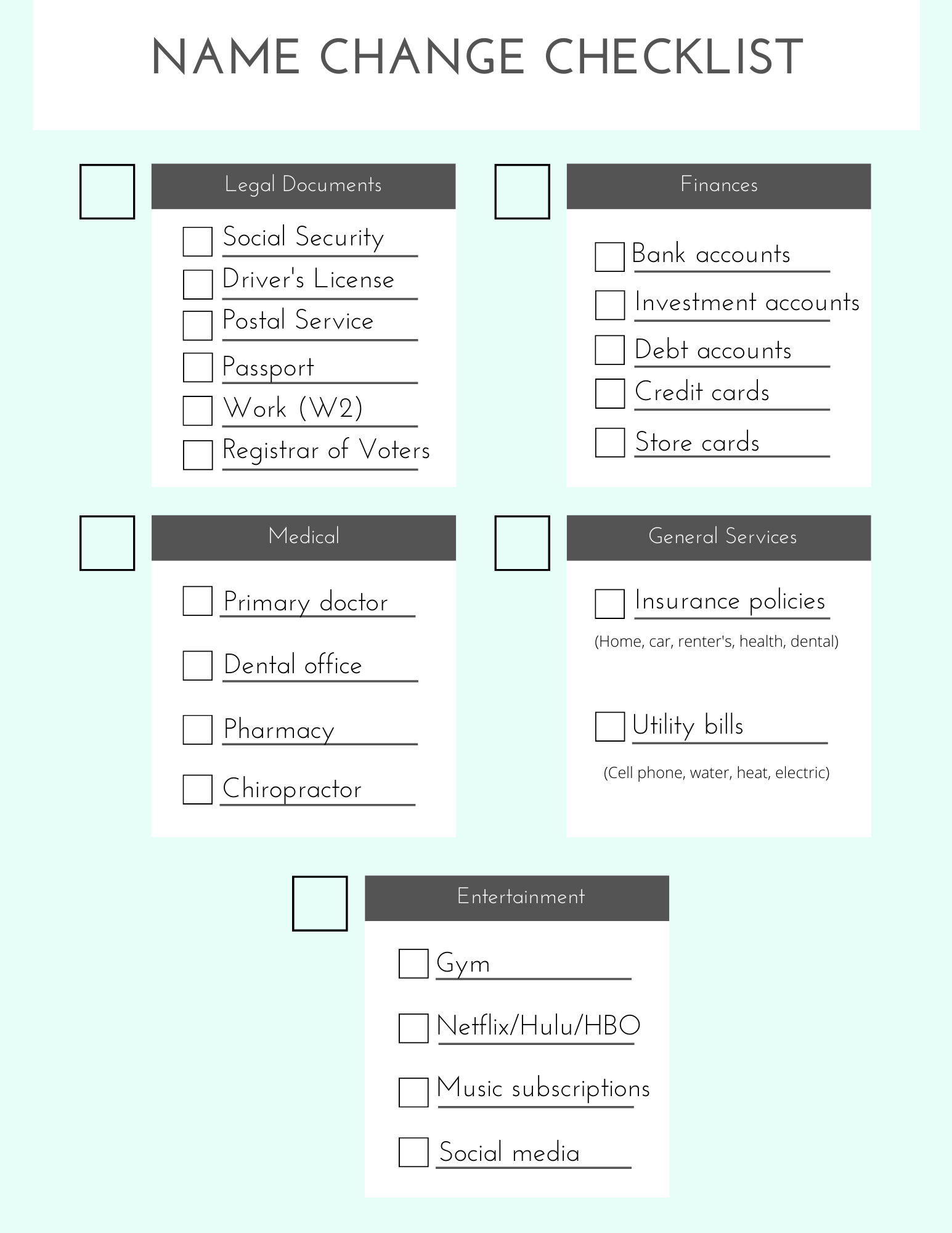 The Comprehensive Wedding Name Change Checklist You ve Been Looking For 