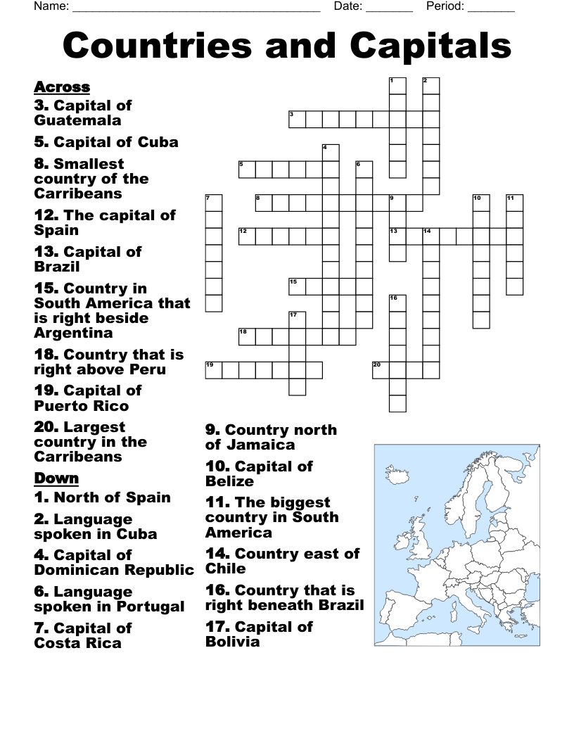 The English speaking World Crossword WordMint