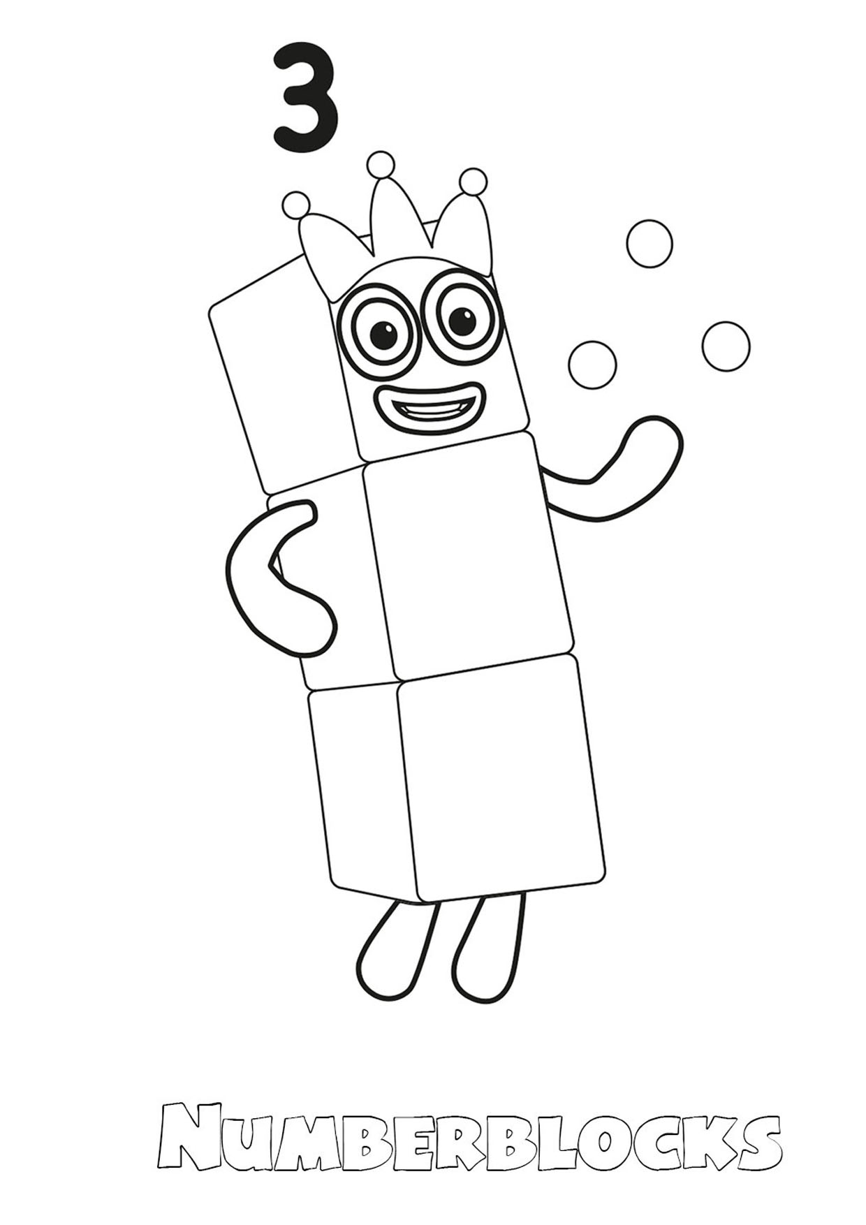 The Friendly Three Numberblocks Coloring Pages The Friendly Three Numberblocks Coloring Pages
