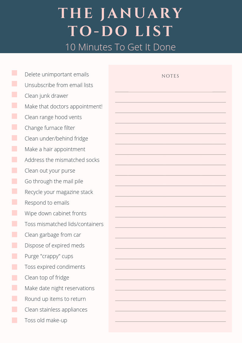 january to do list