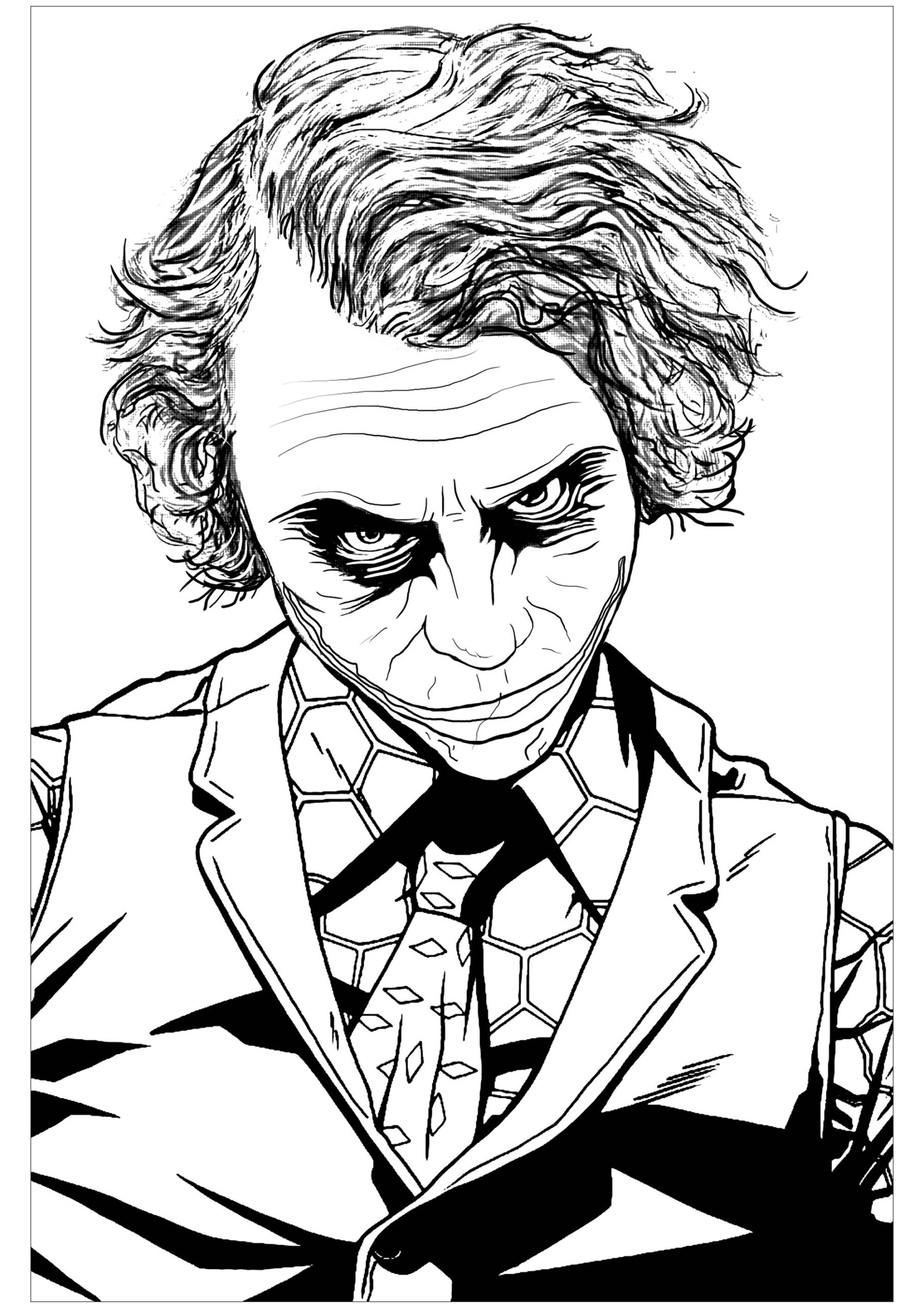 The Joker Heath Ledger Movie Coloring Pages
