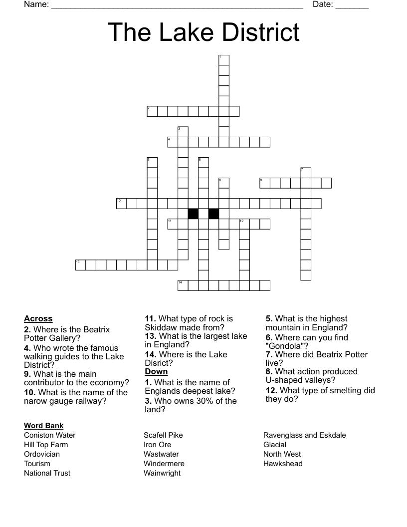 The Lake District Crossword WordMint