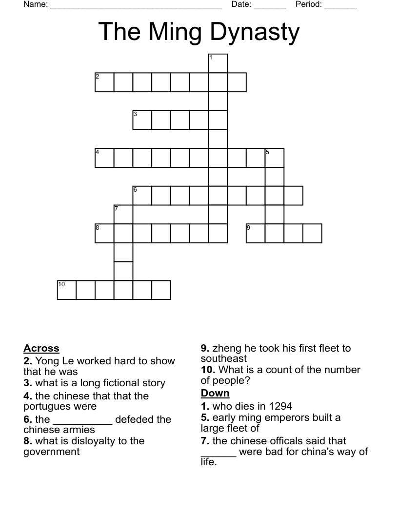 chinese way crossword
