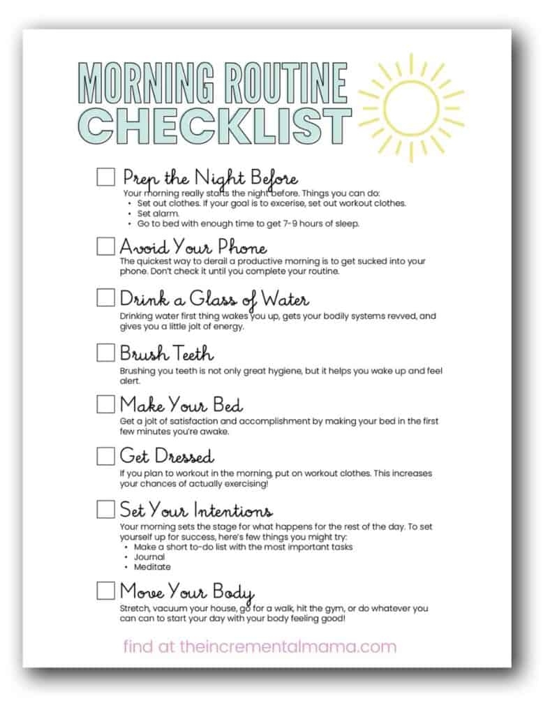The Morning Routine Checklist To Start Your Day With Energy Focus The Morning Routine Checklist To Start Your Day With Energy Focus