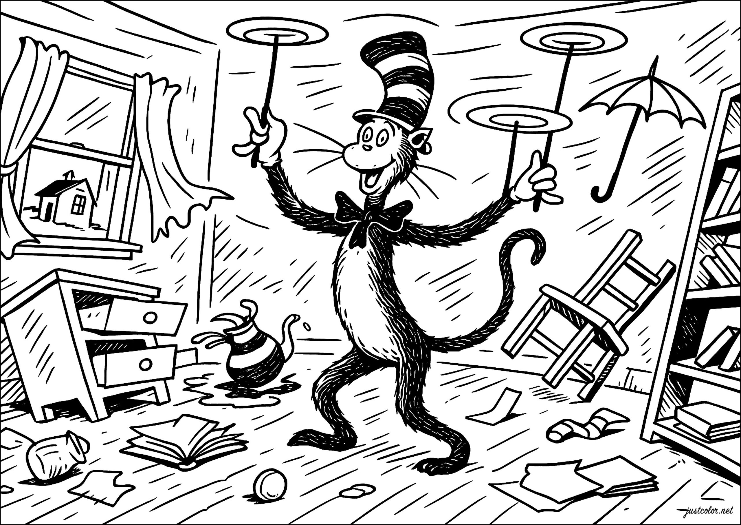 cat in the hat coloring pages cat in the hat coloring pages