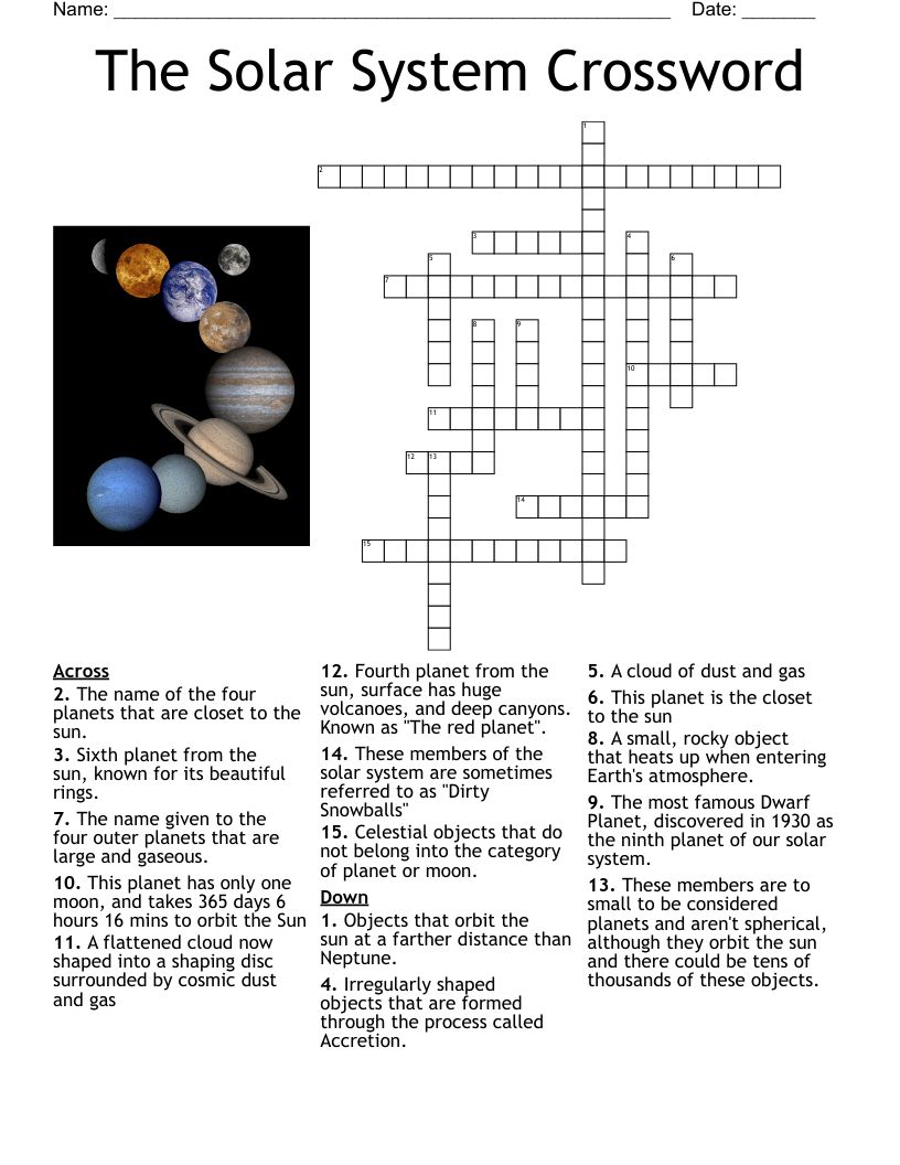 The Solar System Crossword WordMint
