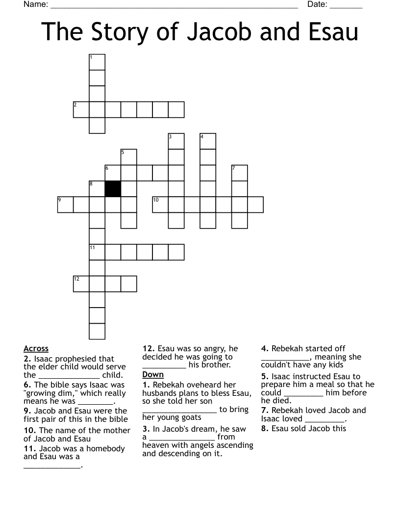 The Story Of Jacob And Esau Crossword WordMint