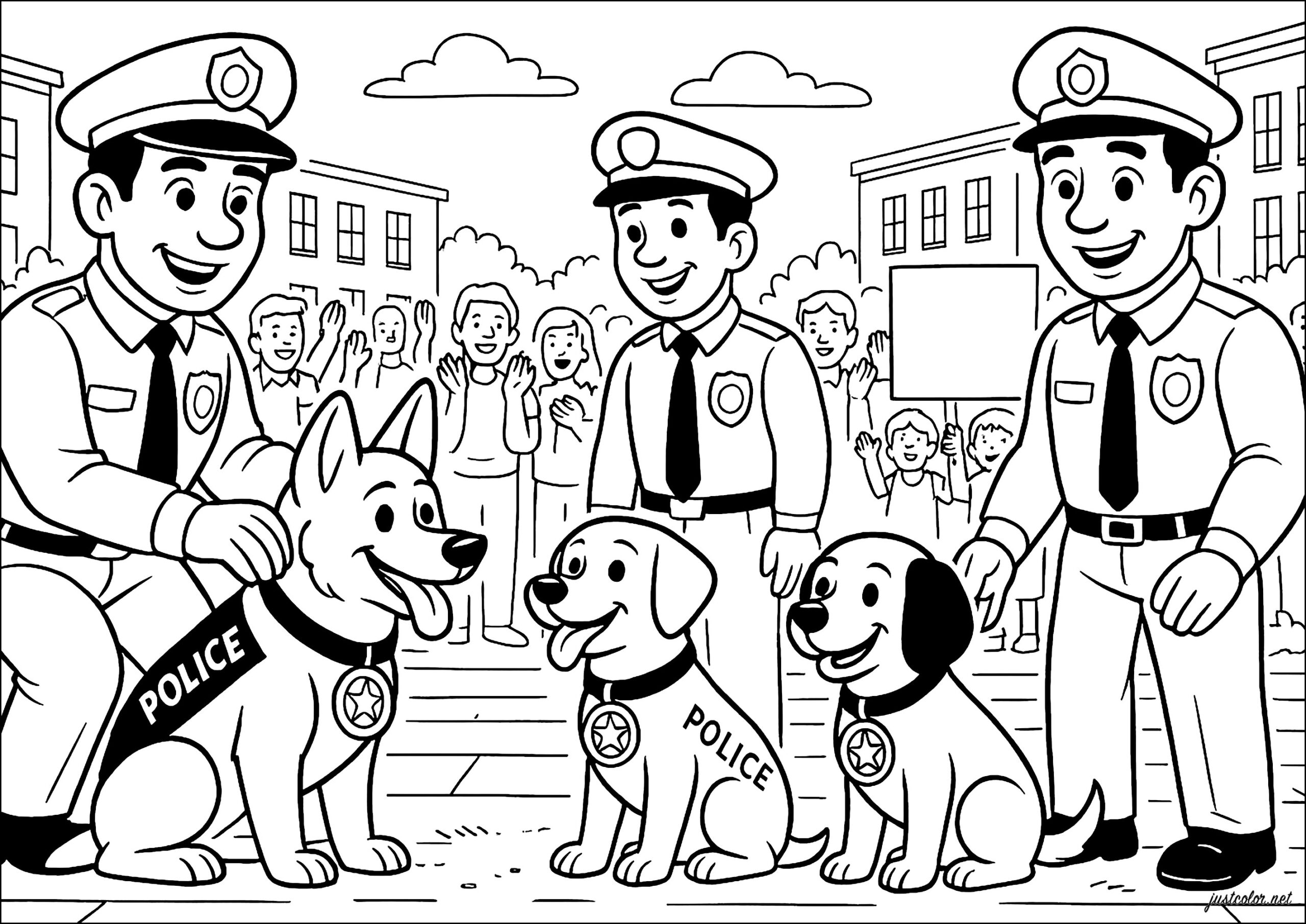 The Team Of Four legged Heroes Police Coloring Pages The Team Of Four legged Heroes Police Coloring Pages