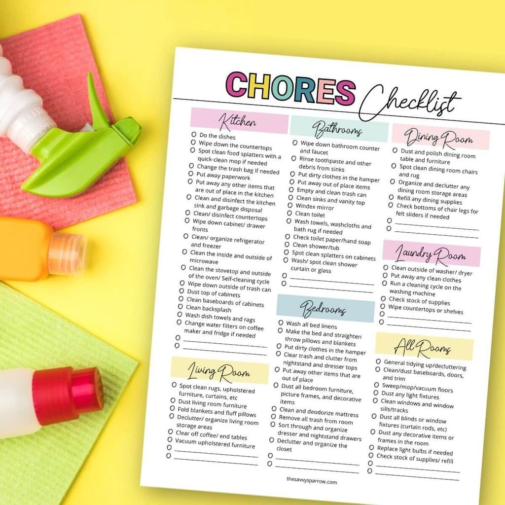 The Ultimate Household Chores List For Every Room