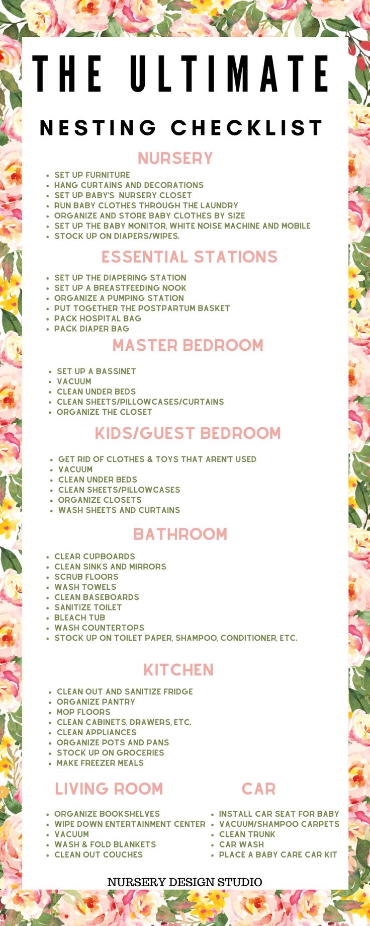 THE ULTIMATE NESTING CHECKLIST FOR NESTING MOMS AND PRINTABLE