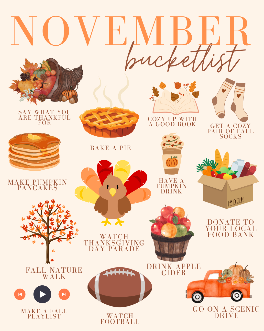 november to do list