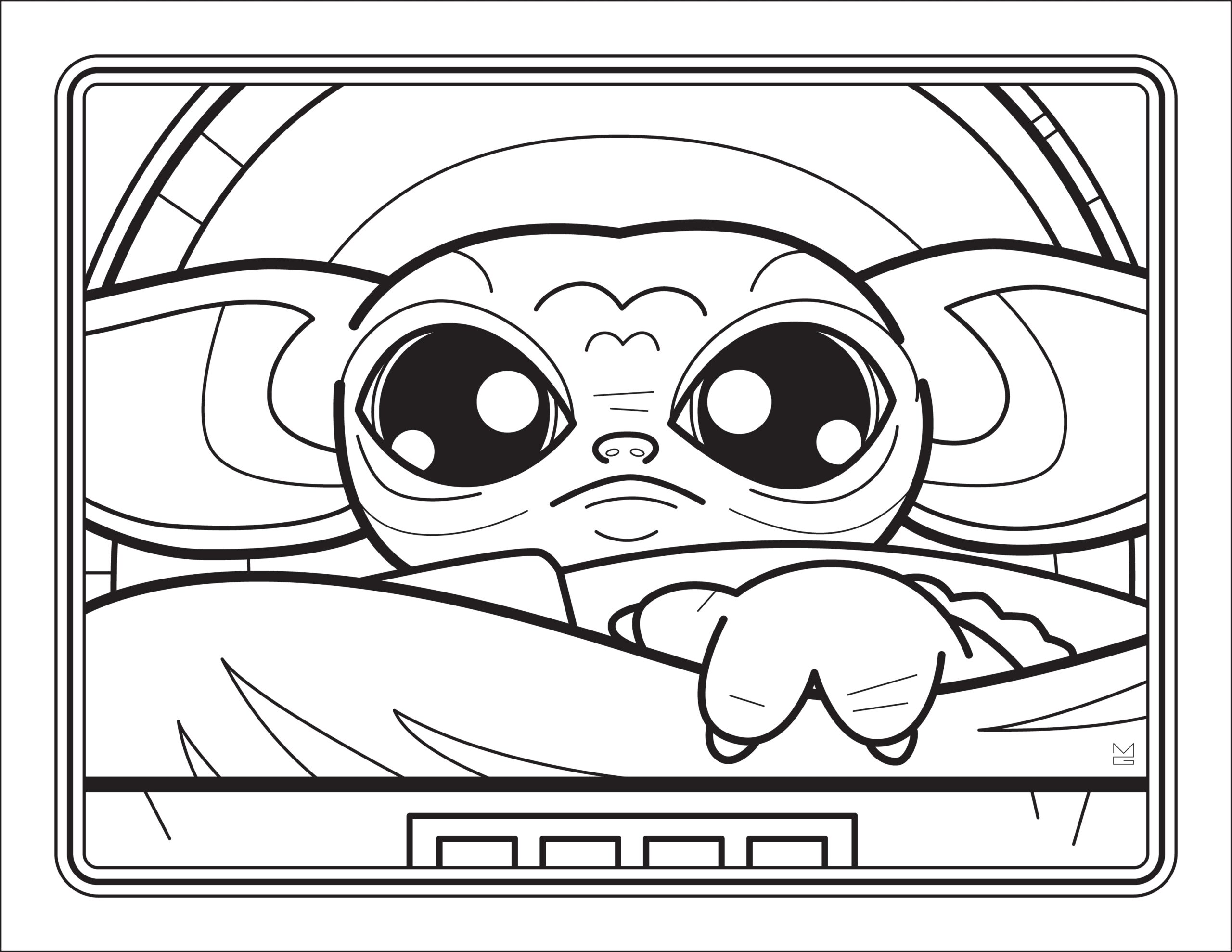 baby yoda coloring page