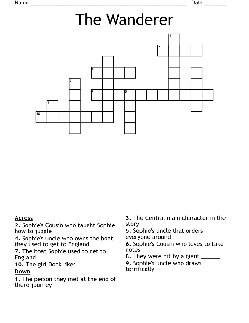 The Wanderer Crossword WordMint