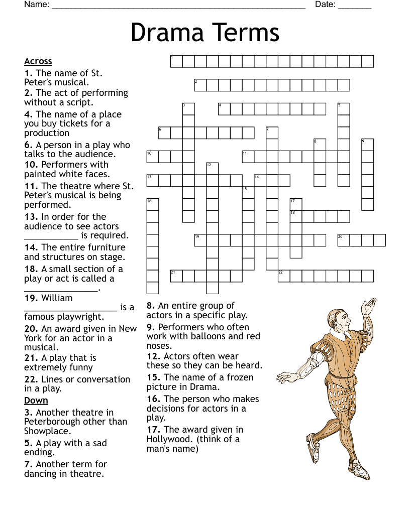 Theatre 1 Crossword WordMint Theatre 1 Crossword WordMint