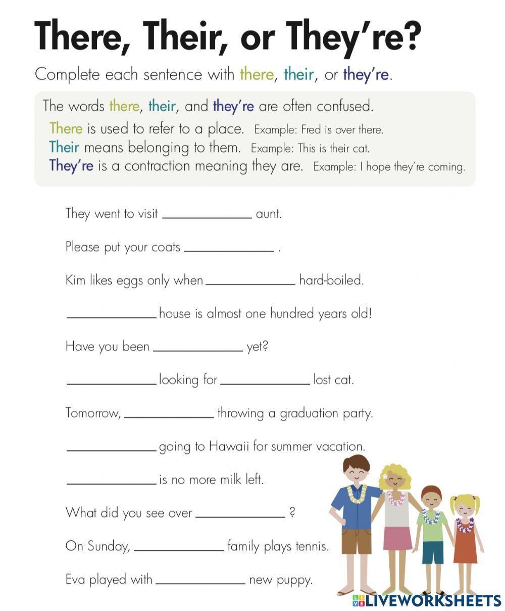 they they're their worksheet