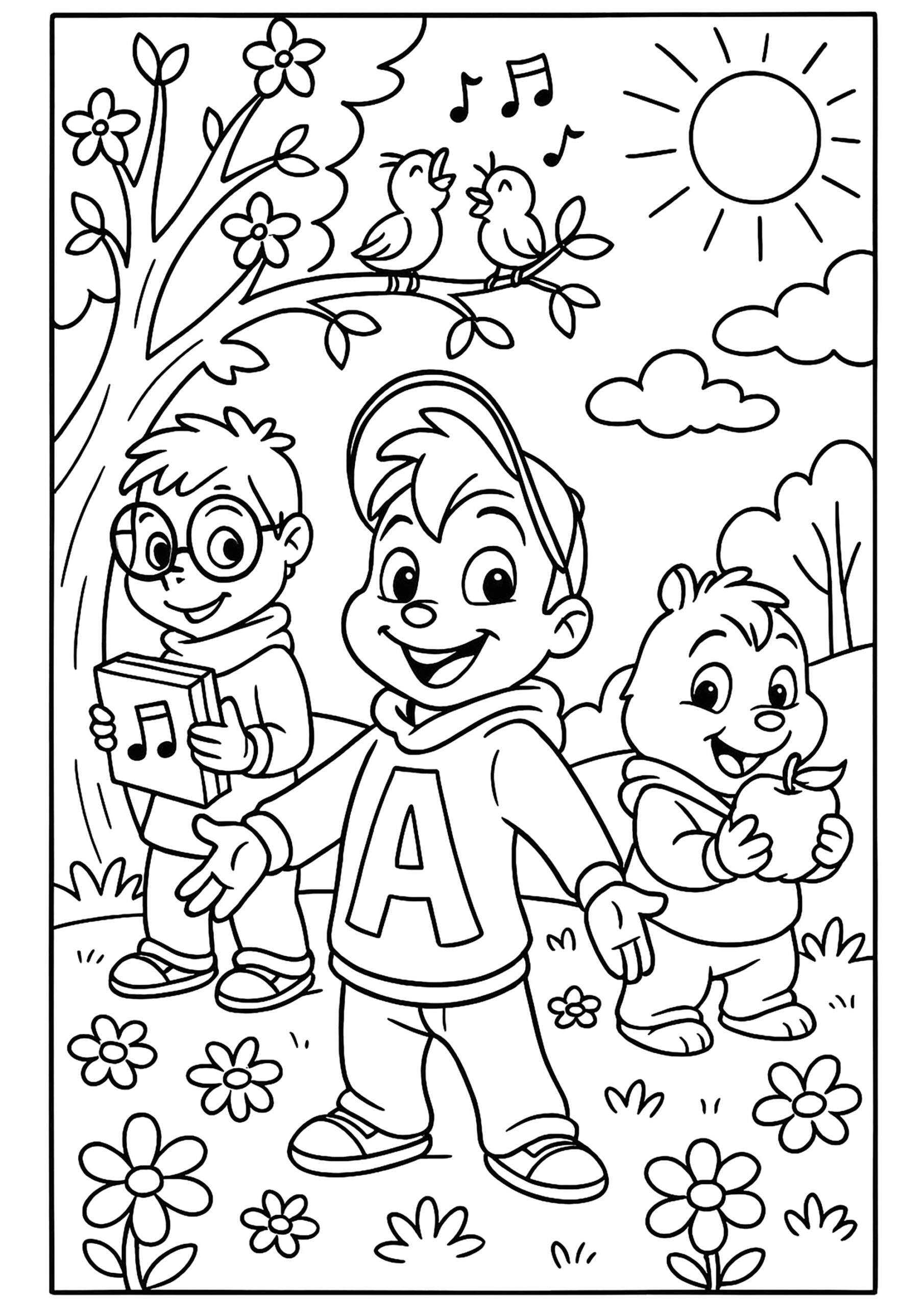 alvinnn and the chipmunks coloring pages