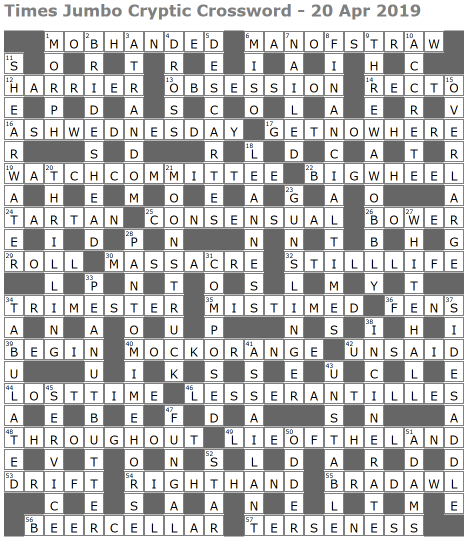 Times Jumbo Cryptic Crossword 1376 Lucian Poll s Web Ramblings