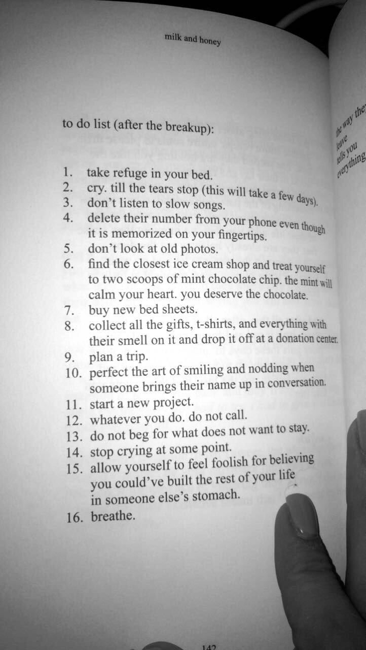 to do list after the breakup