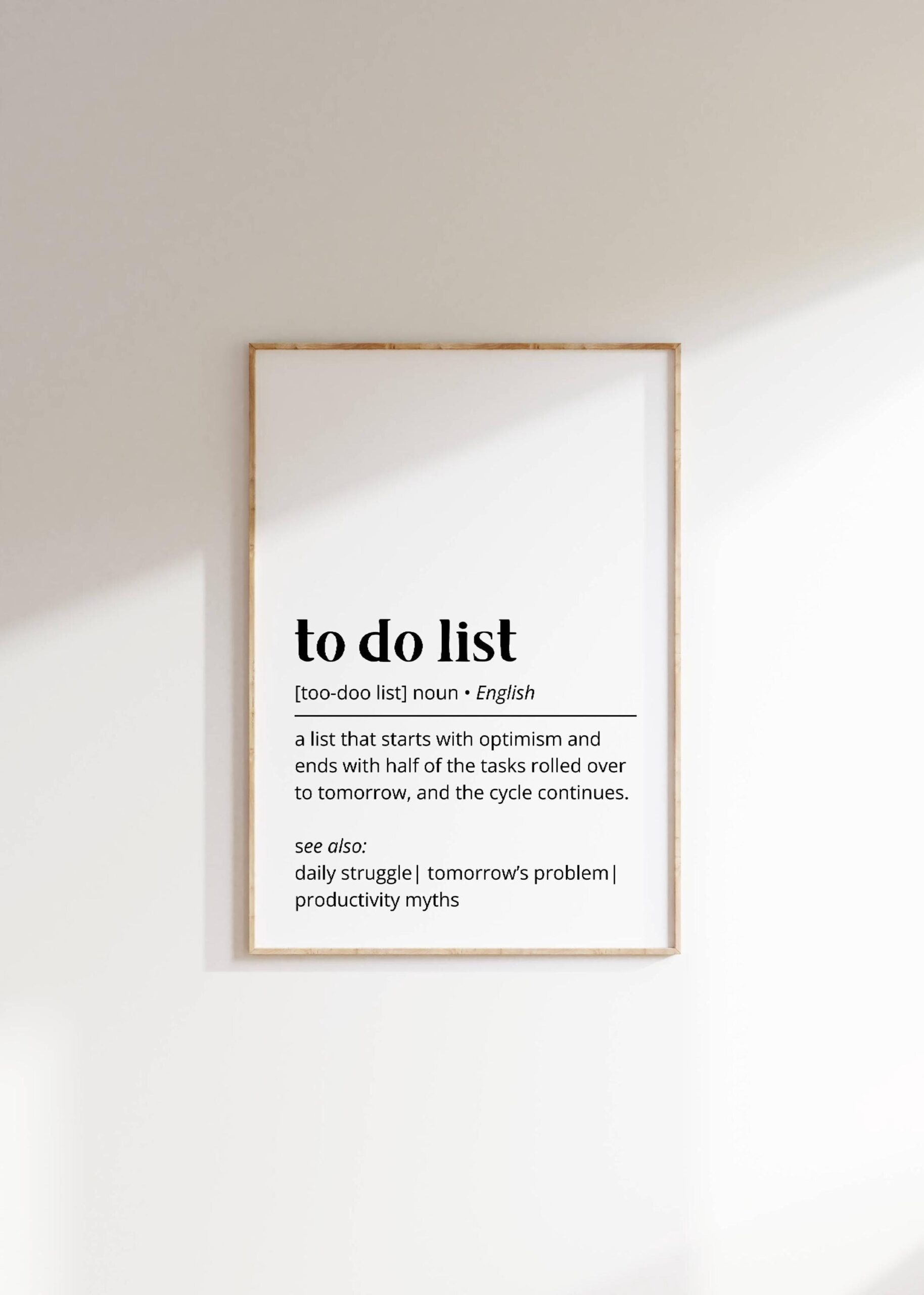To do List Definition Print Funny Office Wall Art digital Download Etsy