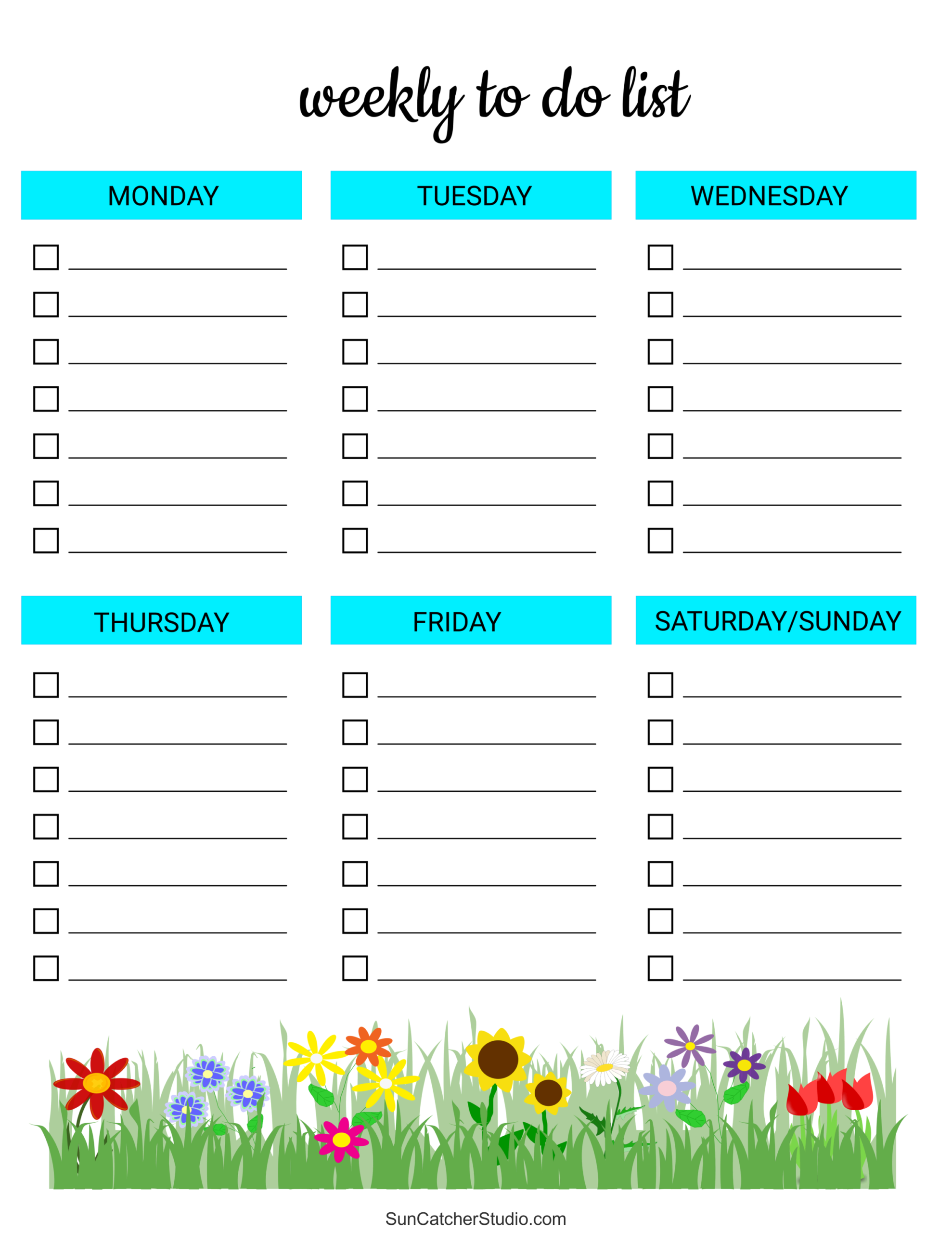 weekly to do list printable free