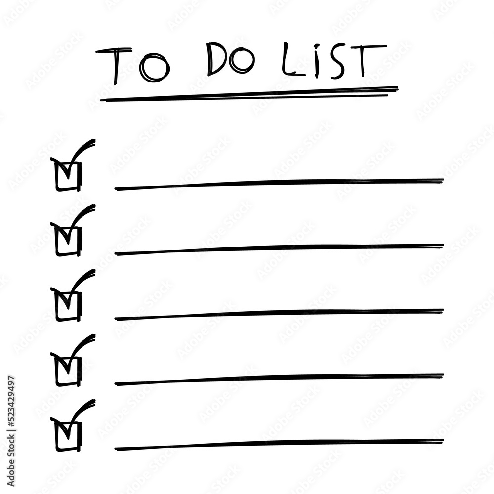 To Do List Icon With Hand Drawn Text Checklist Task List Transparent Background Illustration Stock Illustration Adobe Stock