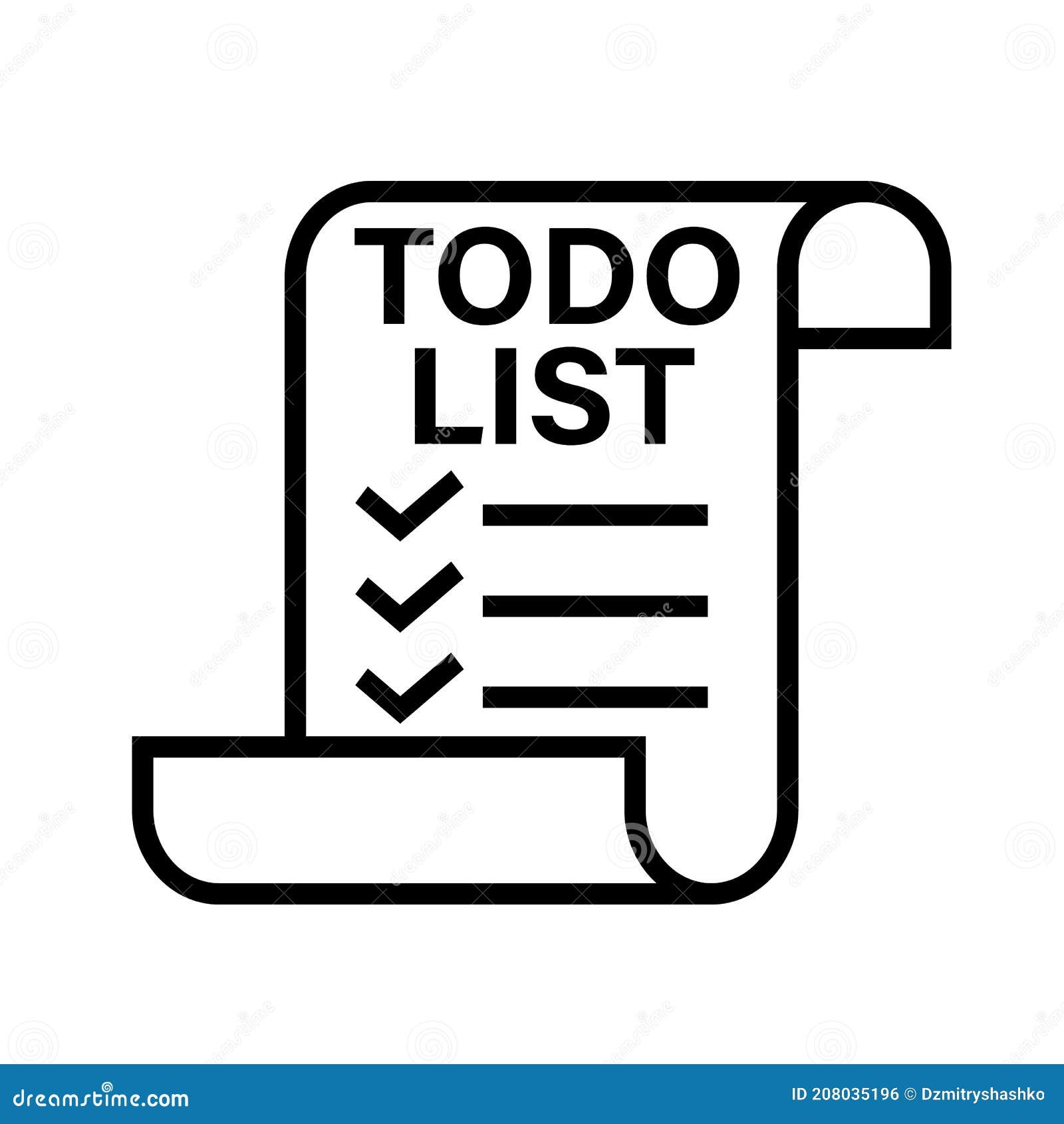 To Do List Line Icon Clipart Image Stock Vector Illustration Of Note Graphic 208035196