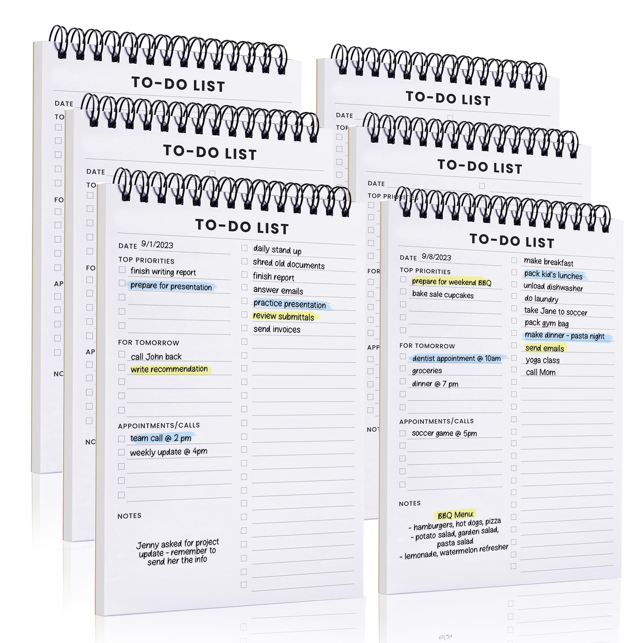 To Do List Notepad 6 Pack Has Multiple Functional Sections 5 2 X 8 35 Sheets Spiral Daily Planner Notebook Task CheckList Organizer Agenda Pad For Work Note And Todo Organization Amazon in Office Products To Do List Notepad 6 Pack Has Multiple Functional Sections 5 2 X 8 35 Sheets Spiral Daily Planner Notebook Task CheckList Organizer Agenda Pad For Work Note And Todo Organization Amazon in Office Products