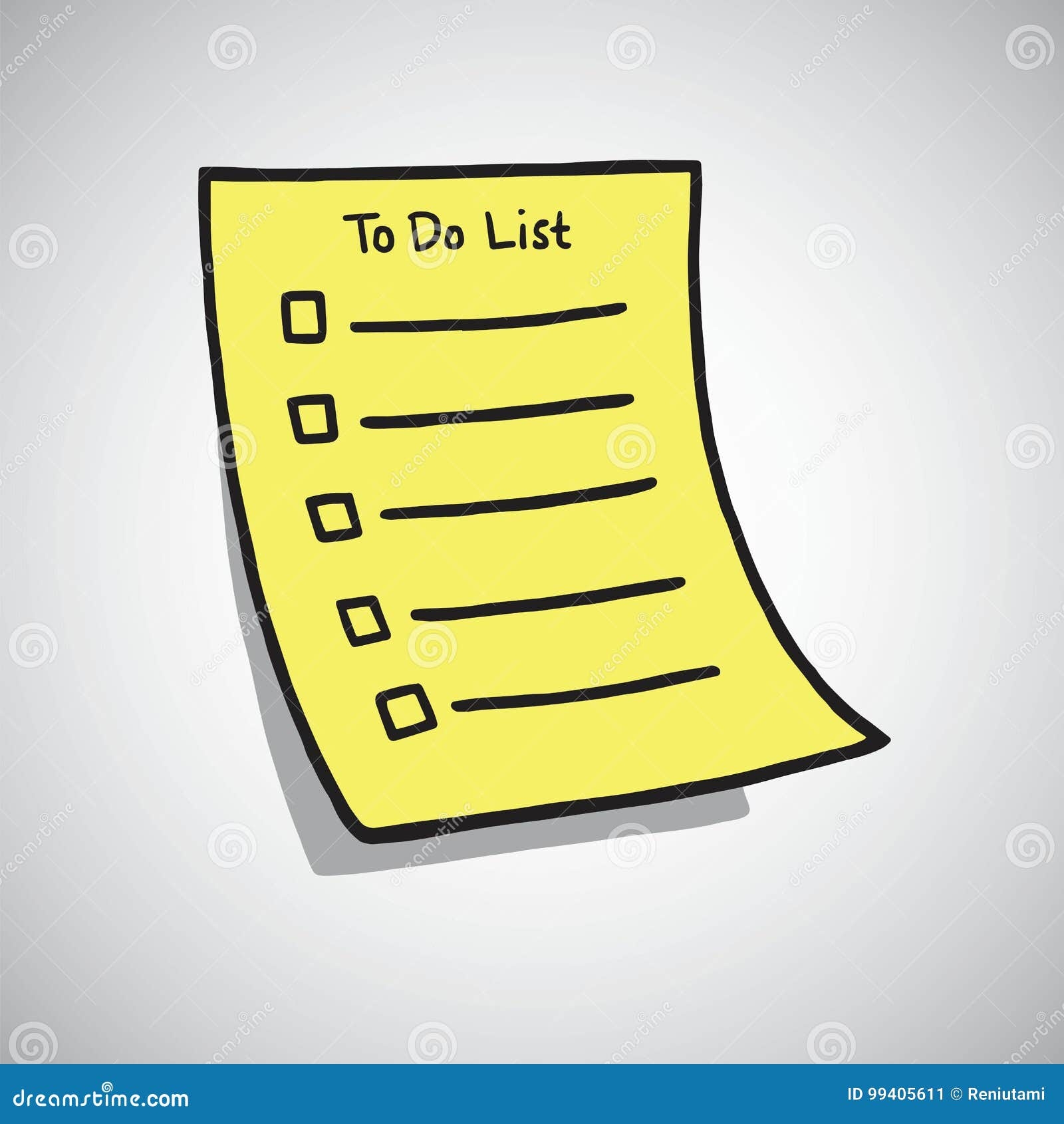 To Do List Paper Checklist Hand Drawn Doodle Stock Vector Illustration Of Icon Children 99405611
