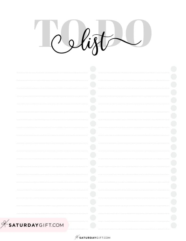To Do List Template 29 Cute Free Printable To Do Lists SaturdayGift