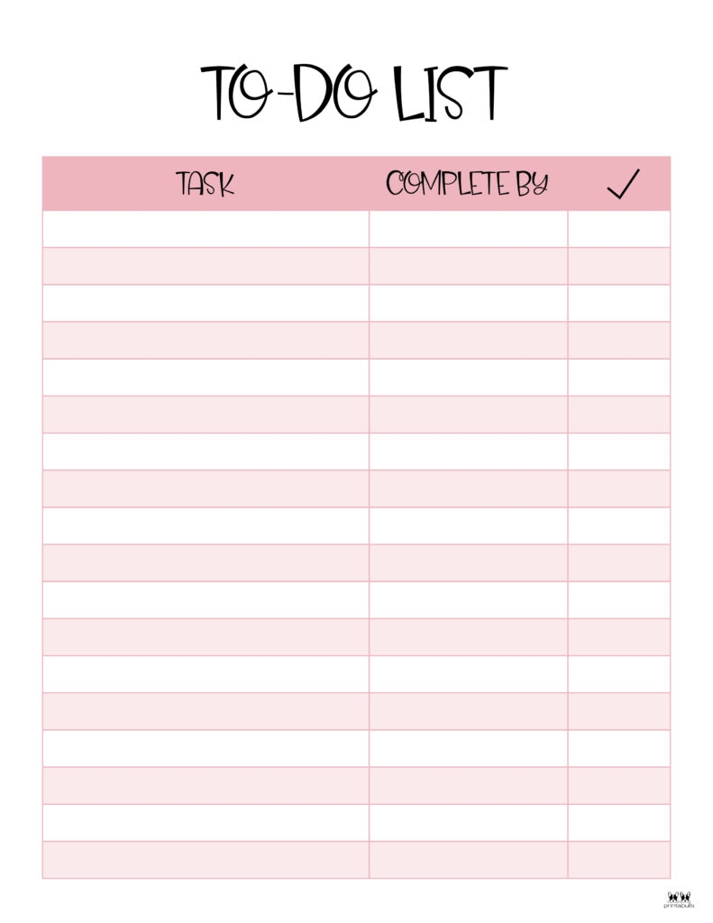 To Do Lists 39 FREE Printables Printabulls