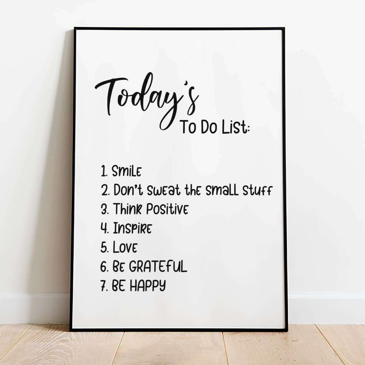 Today s To Do List Motivational Typography Poster Rock Salt Prints