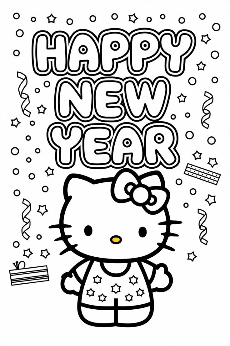 happy new year coloring page happy new year coloring page