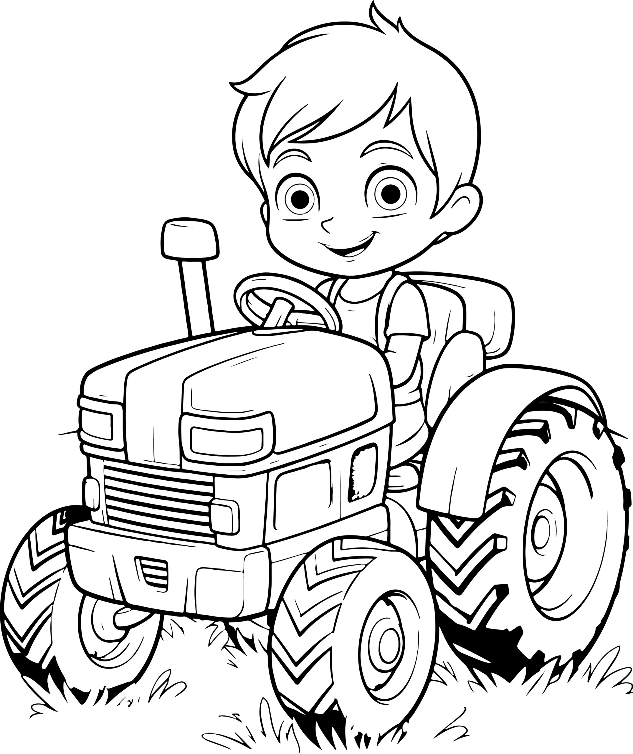 Tractor Coloring Book For Kids 50 Big Unique Images For Boys And Girls Made By Teachers
