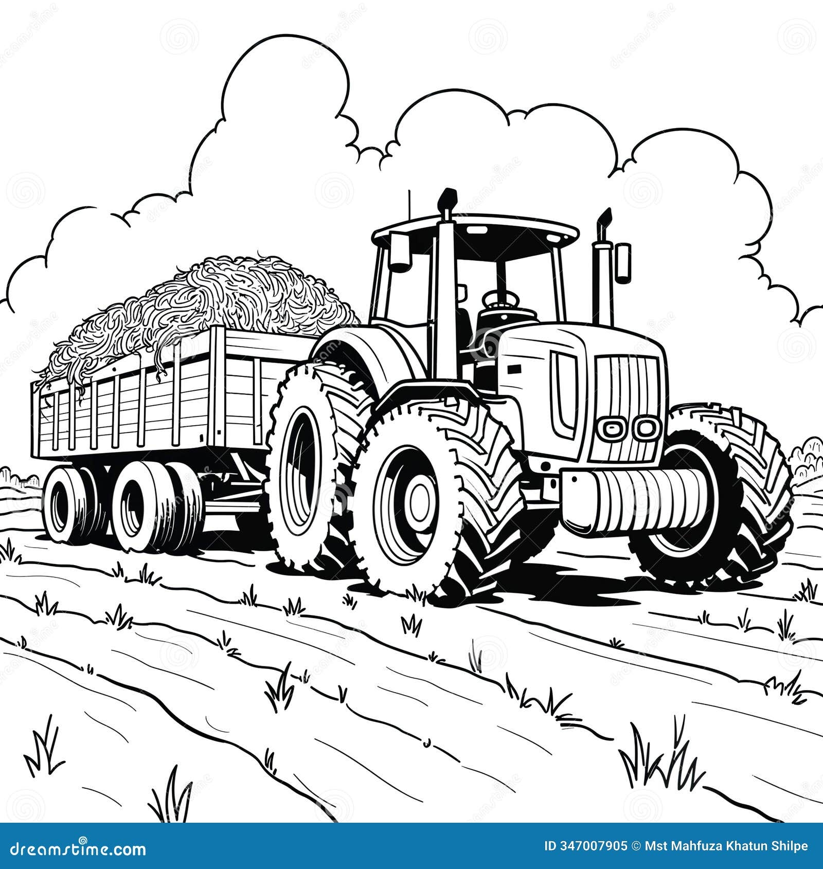 tractor coloring page