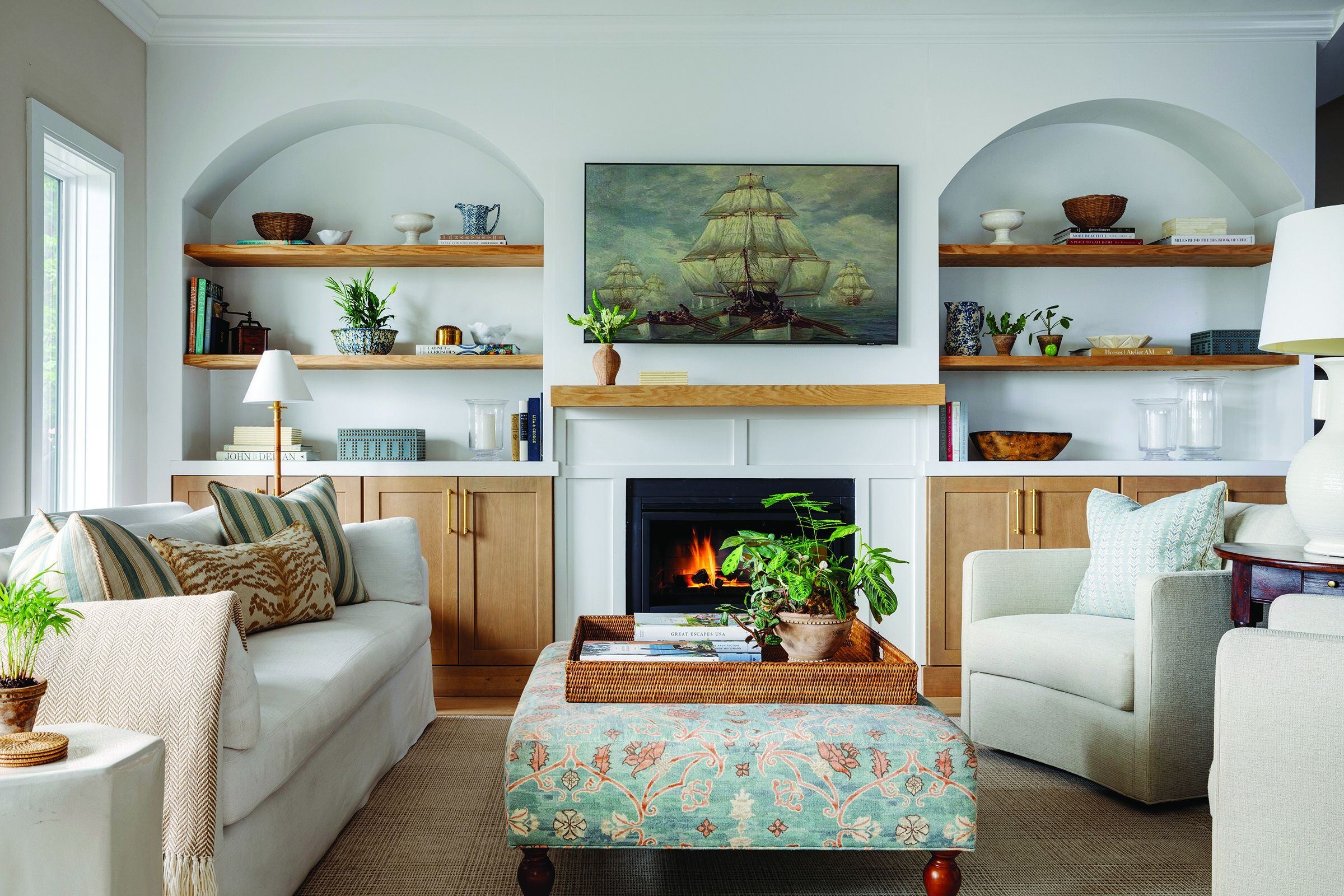 fireplace shelves crossword