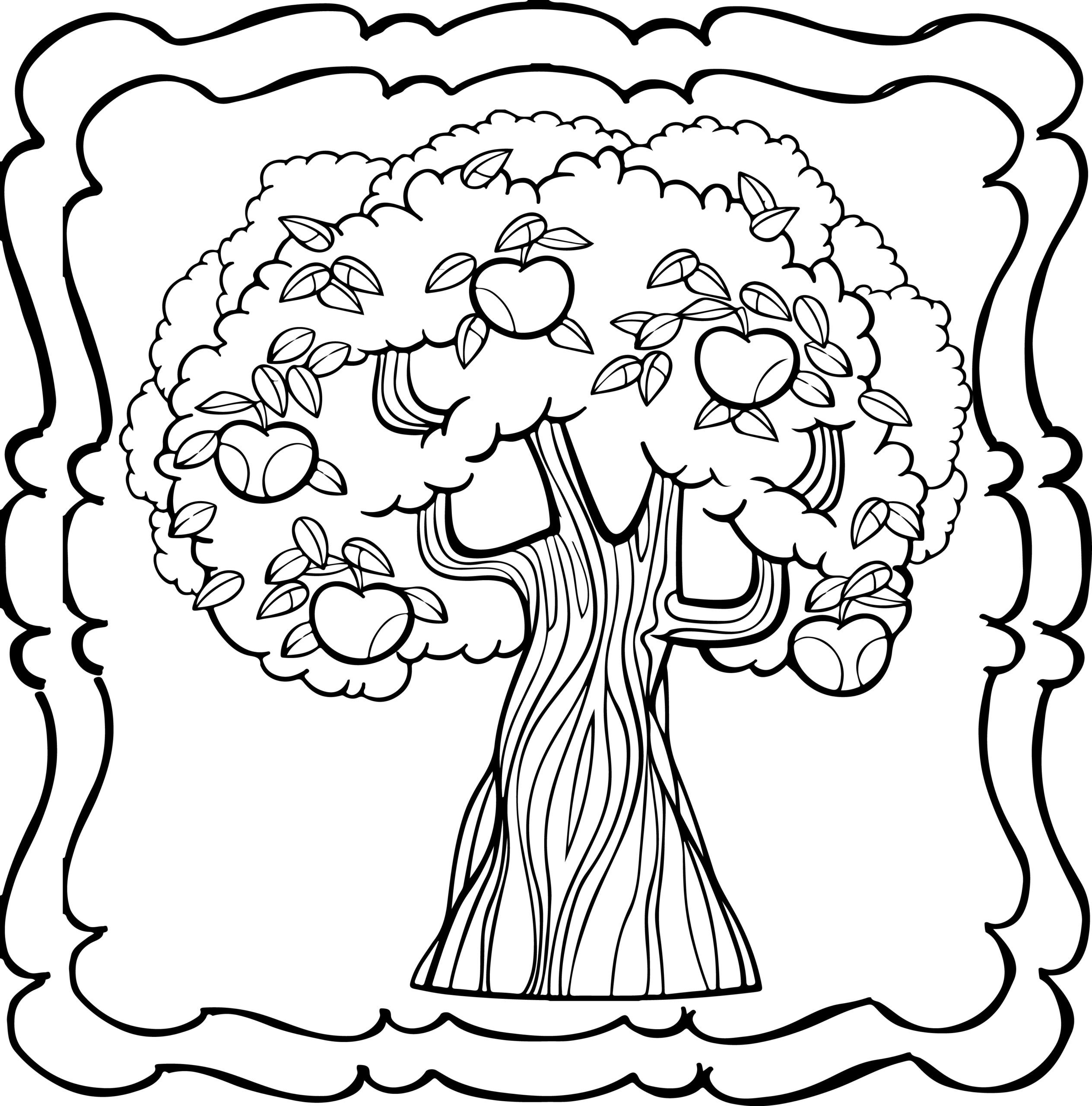 coloring book pages trees