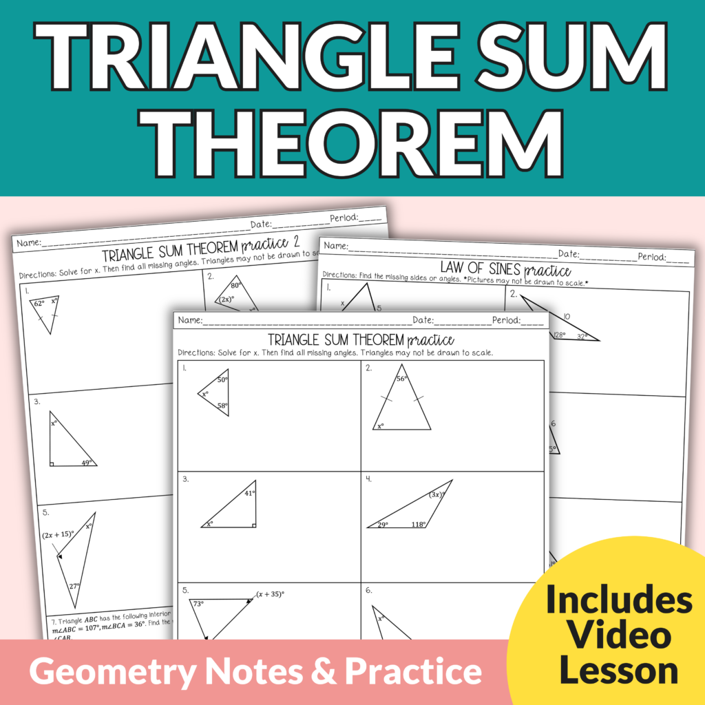 triangle sum theorem worksheet triangle sum theorem worksheet